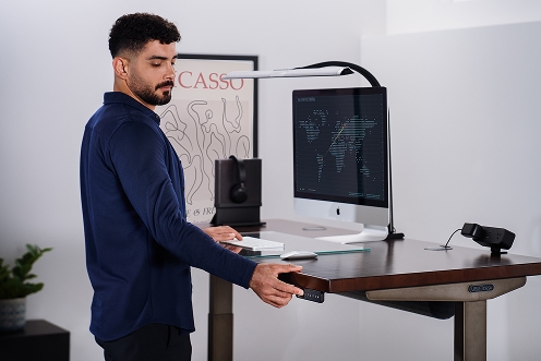 Person pressing keypad