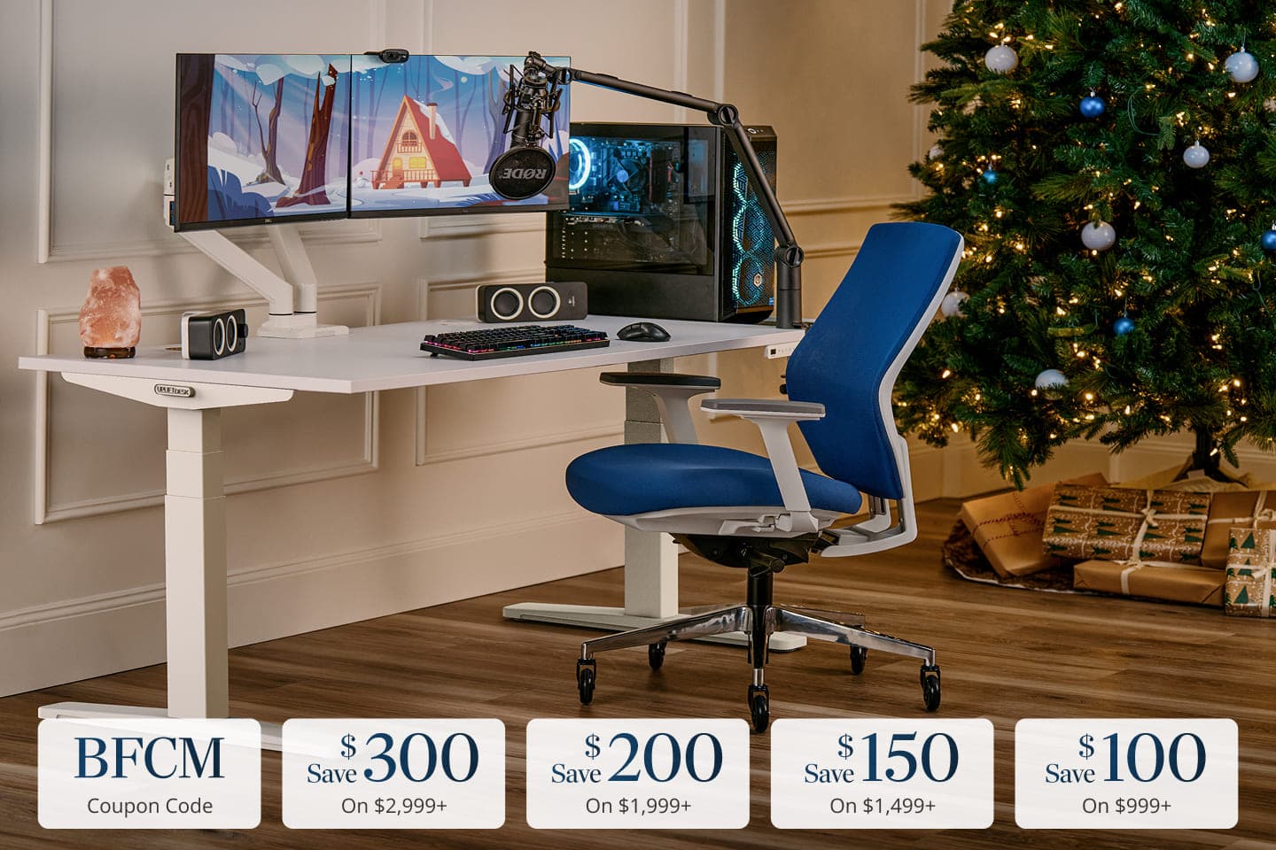 BFCM coupon code, save $300 on $2999, save $200 on $1999, save $150, save $100 on $999