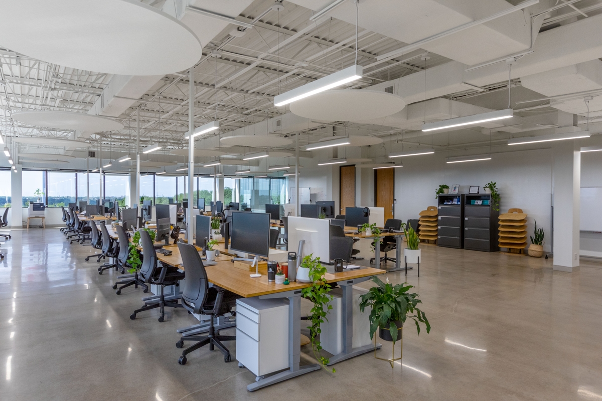 Striveworks business office designed by UPLIFT Desk design services