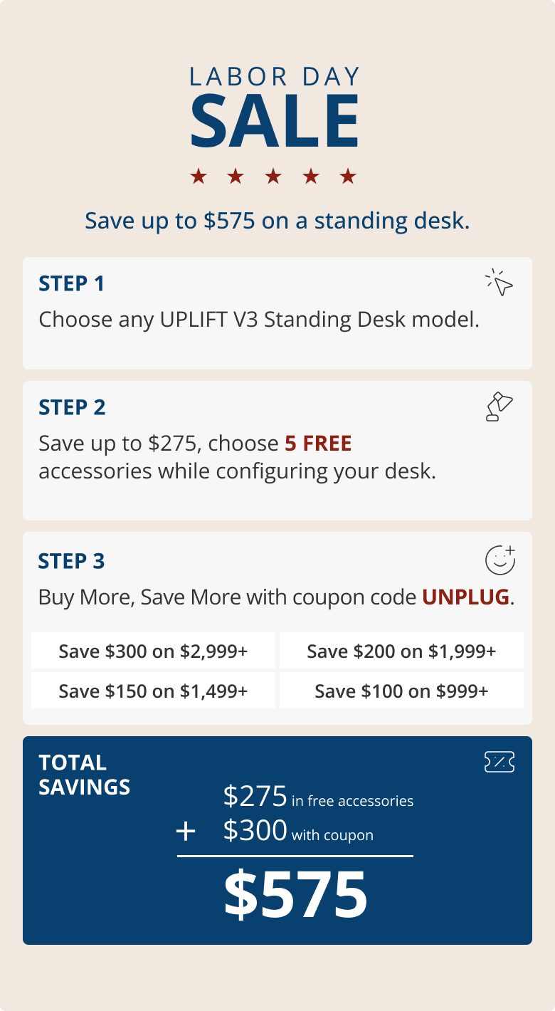 Save up to $575 on a Standing Desk