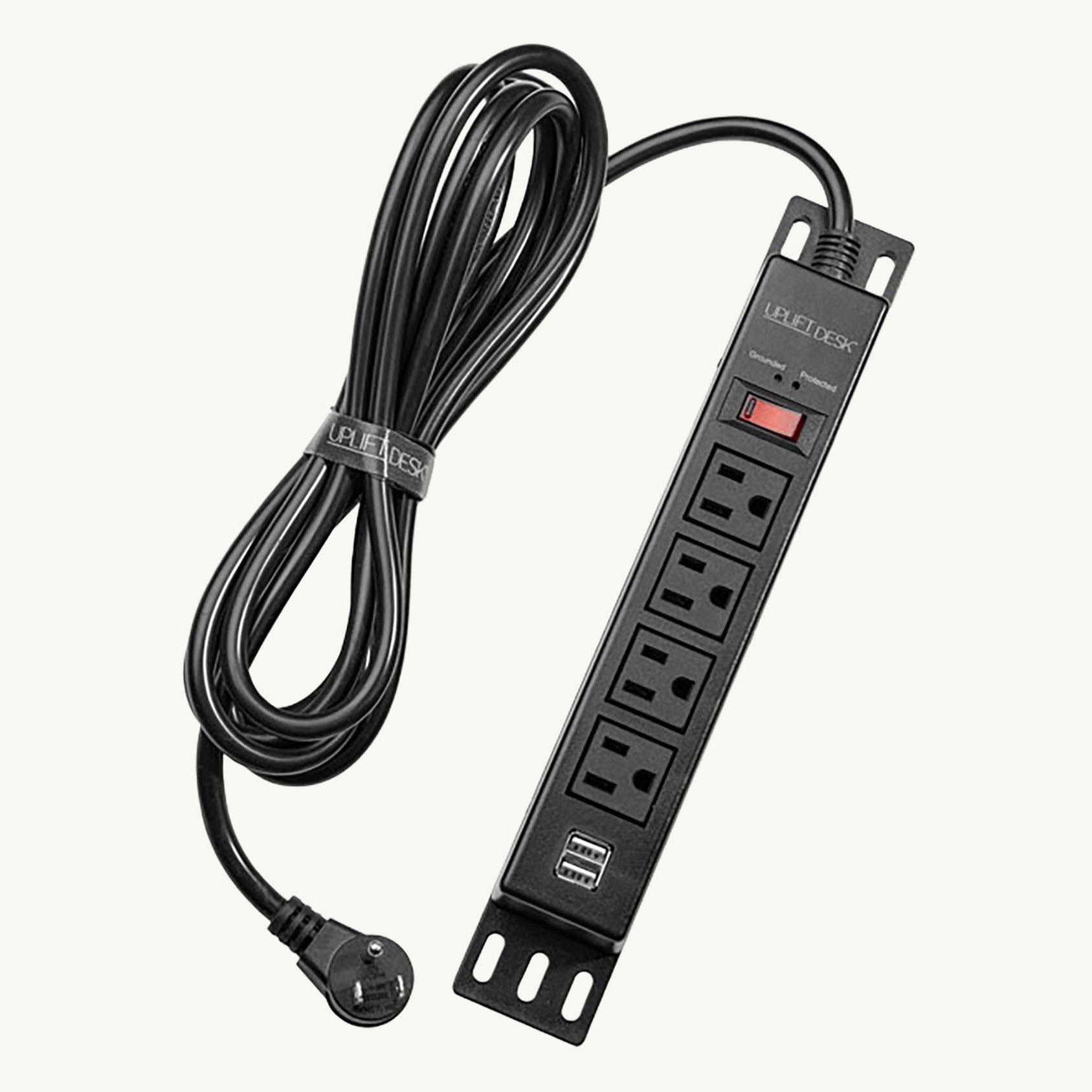 Black 4-Outlet Mountable Surge Protector.