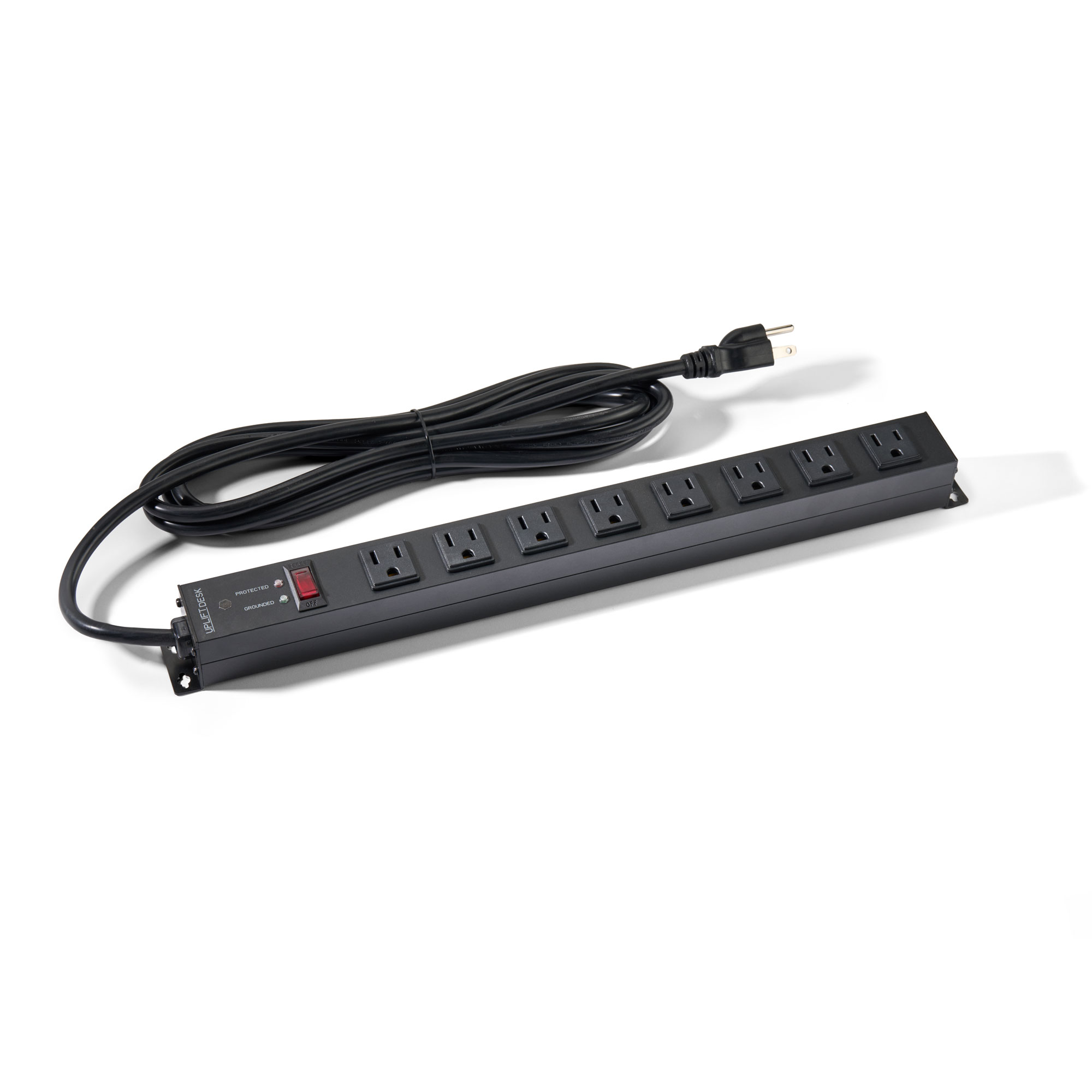 Mountable Surge Protector from UPLIFT Desk shown in black