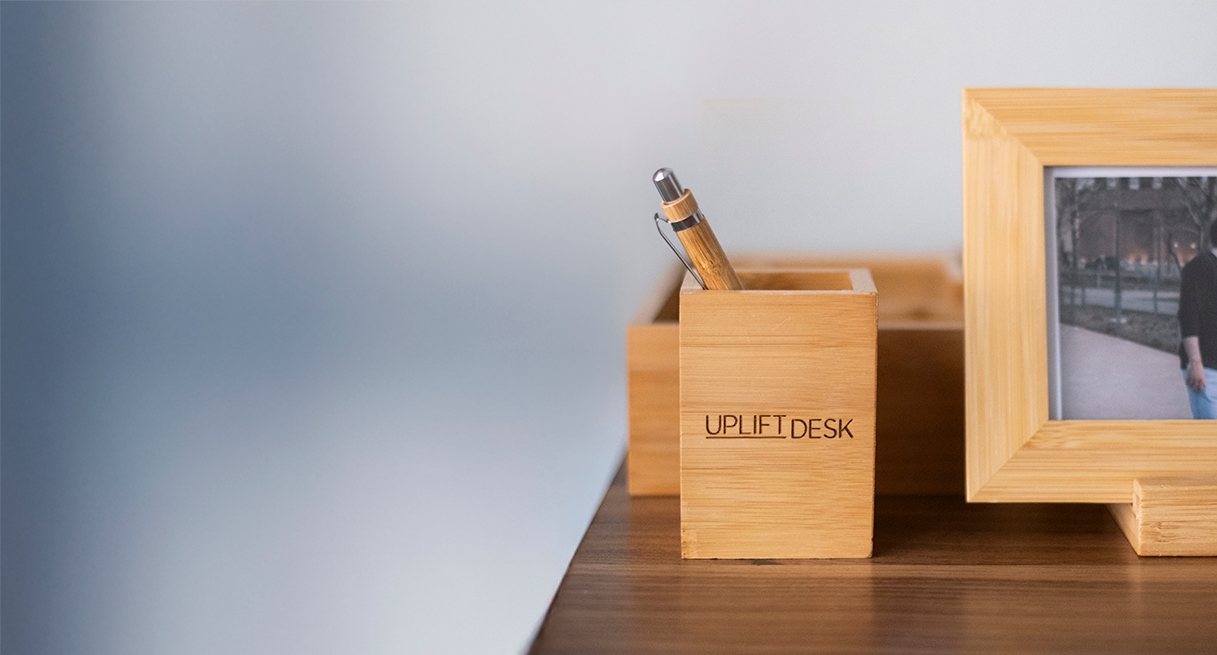 Close-up of Bamboo Organizer Set by Karen Lao