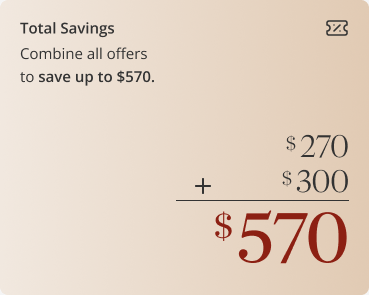 Total savings of $570