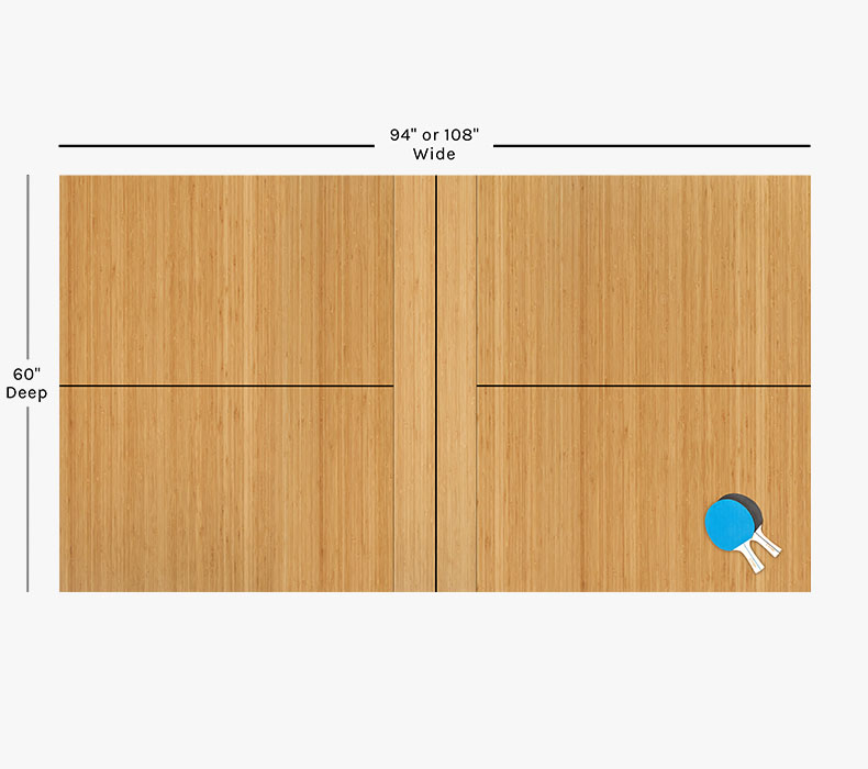 Conference Ping-Pong  table top size infographic