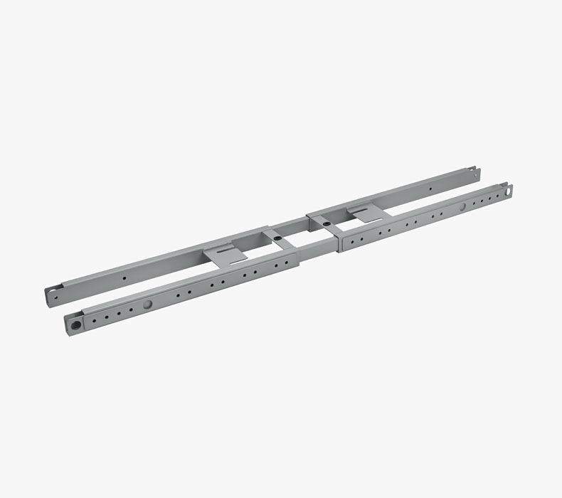 V2-Commercial UPLIFT Desk Frame Crossbar Ends with Crossbar Rails inserted