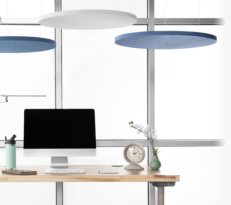 Circular Acoustic Ceiling Cloud by UPLIFT Desk
