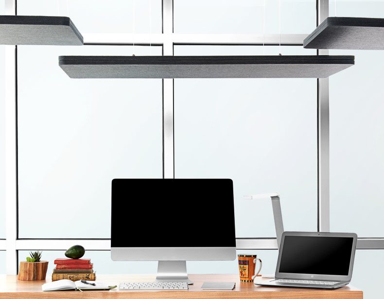 Rectangular Acoustic Ceiling Clouds by UPLIFT Desk