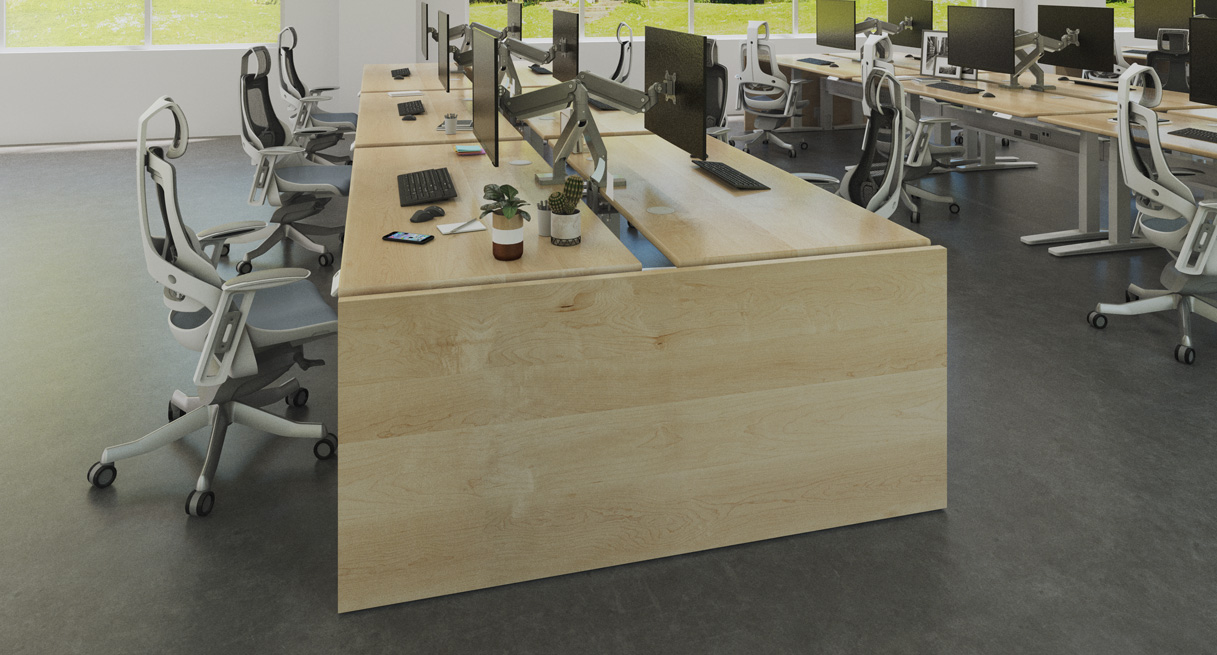 Diagram of UPLIFT Gallery Panel affixed to a Power & Data Rail post.