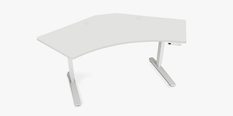 120-Degree Desktop in White Laminate