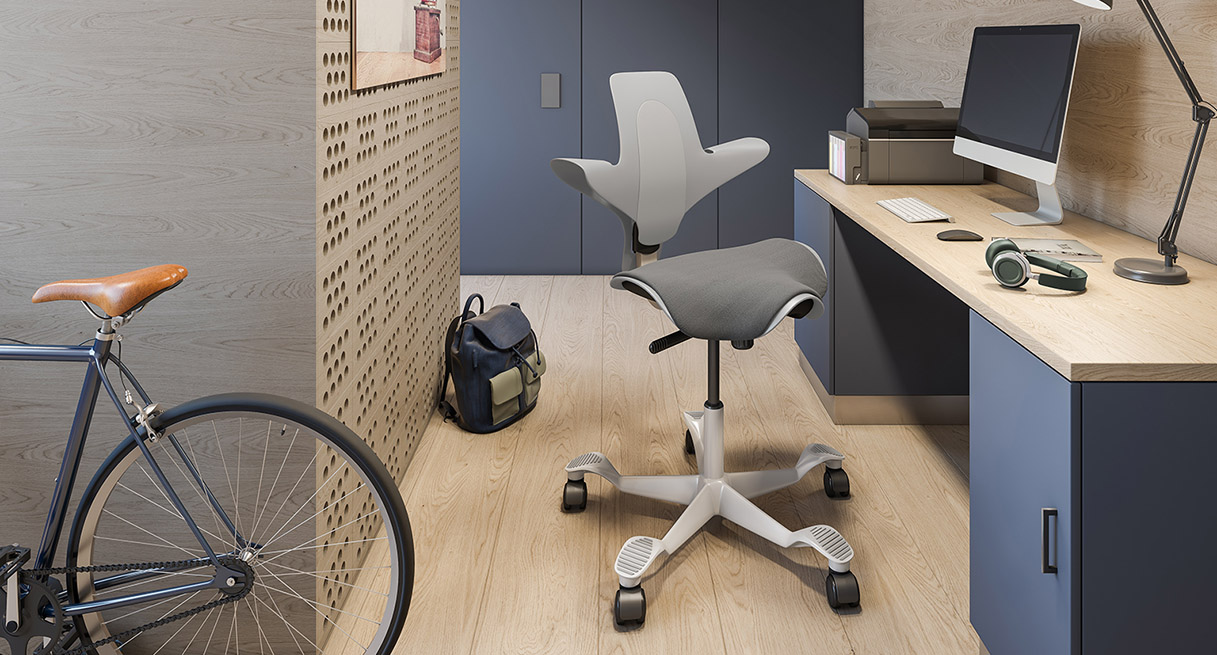 A Capisco Puls Chair in a modern home office