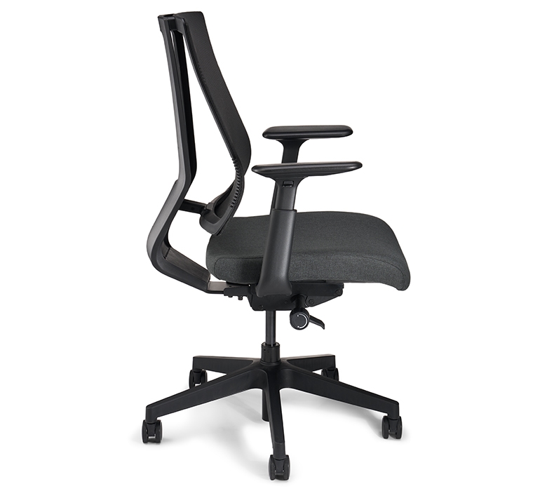 Side-view of the Clarksville Ergonomic Chair in black
