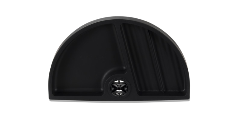 The UPLIFT Half Circle Desk Drawer's low profile minimizes under-desk space where it's needed