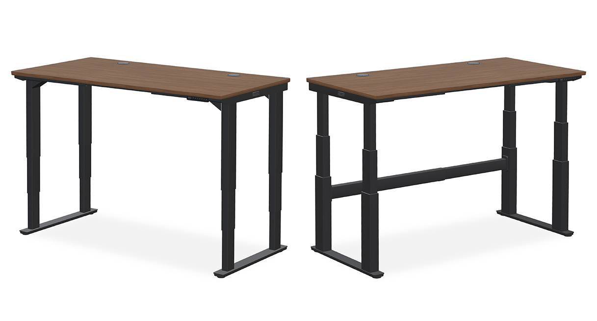 Custom Laminate Aster Desktop on a black 4-Leg V-2 Frame