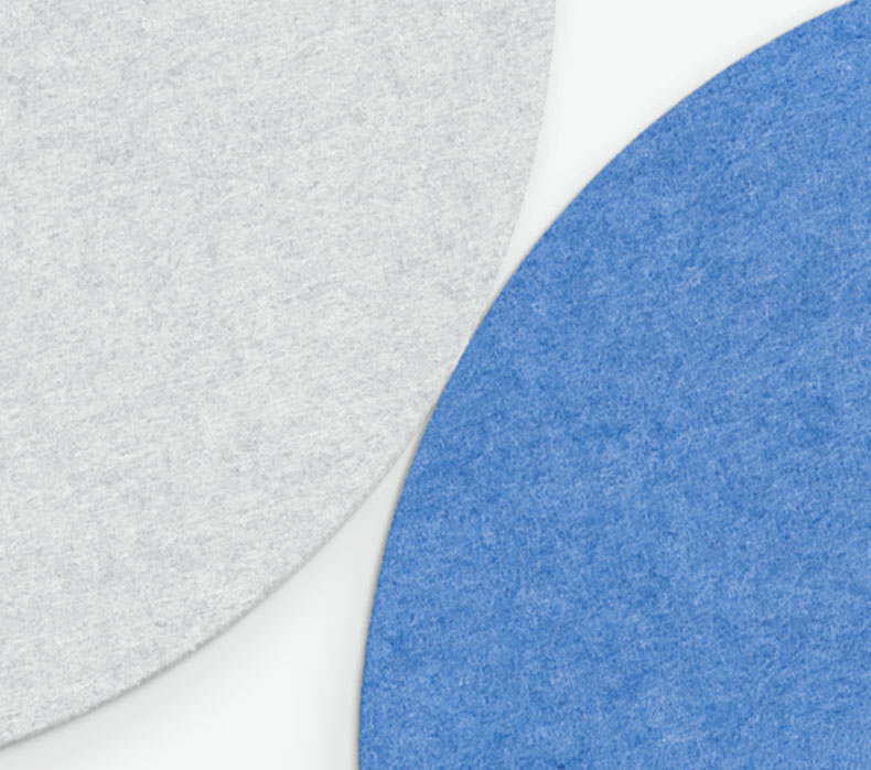 Blue and white Circular Acoustic Wall Panels