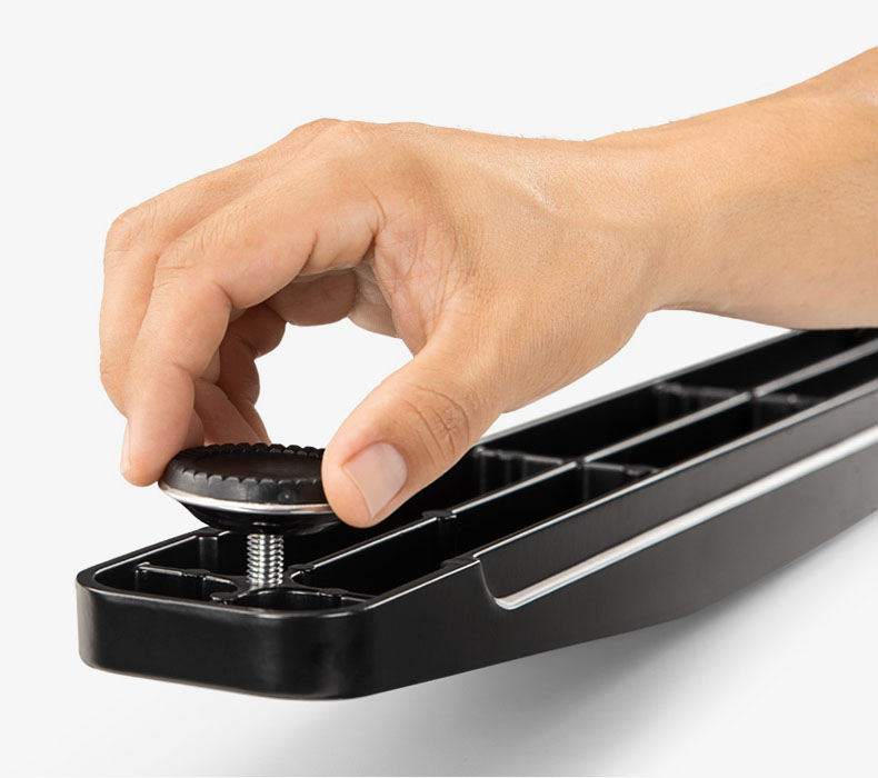 Leveling Stud attached to UPLIFT Desk frame