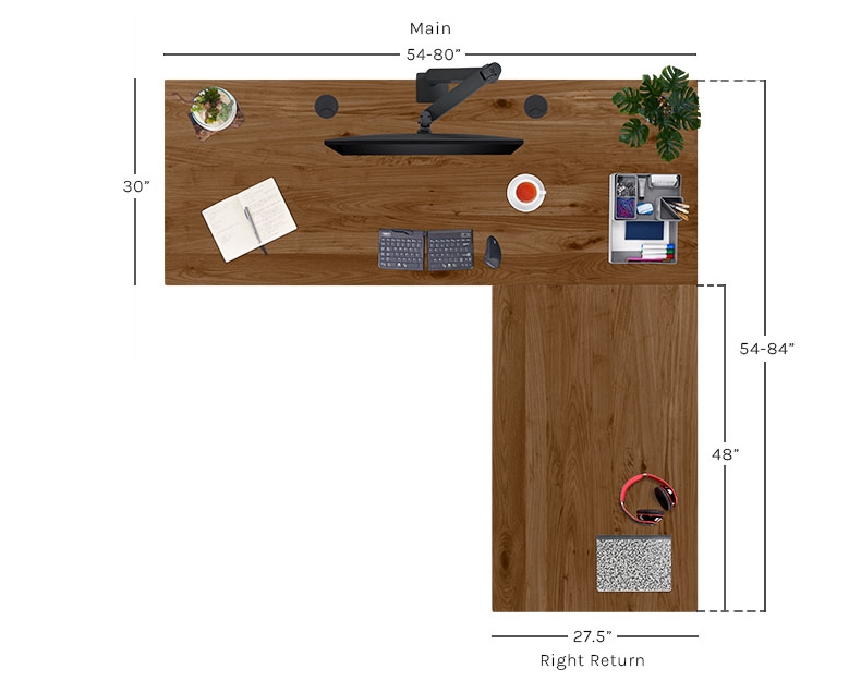 Walnut Custom Order Solid Wood UPLIFT Standing Desk