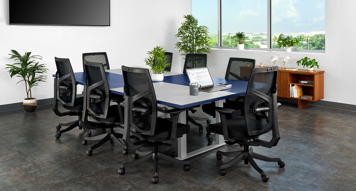 A Seated Height Ping-Pong Conference table with laminate top