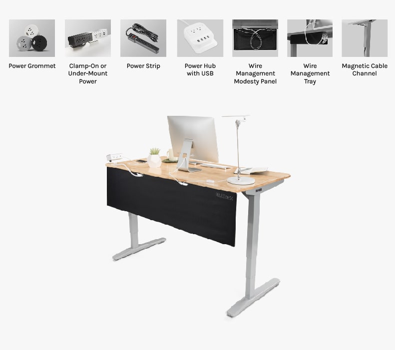 Power and Wire Management Options by UPLIFT Desk