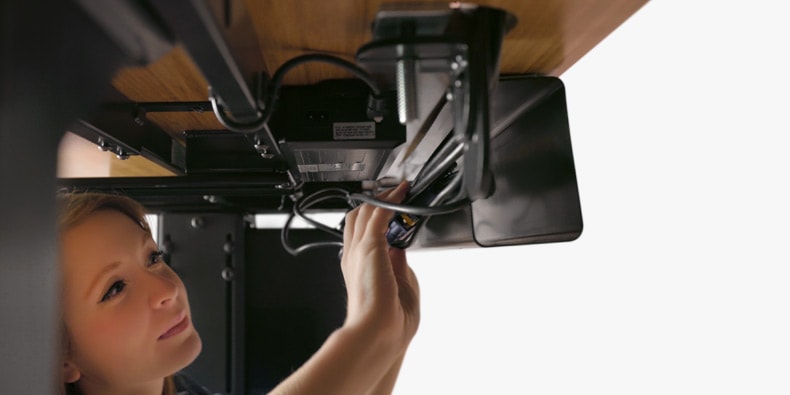 Pathfinder Cable Management  Links Floor To Desk To Ceiling